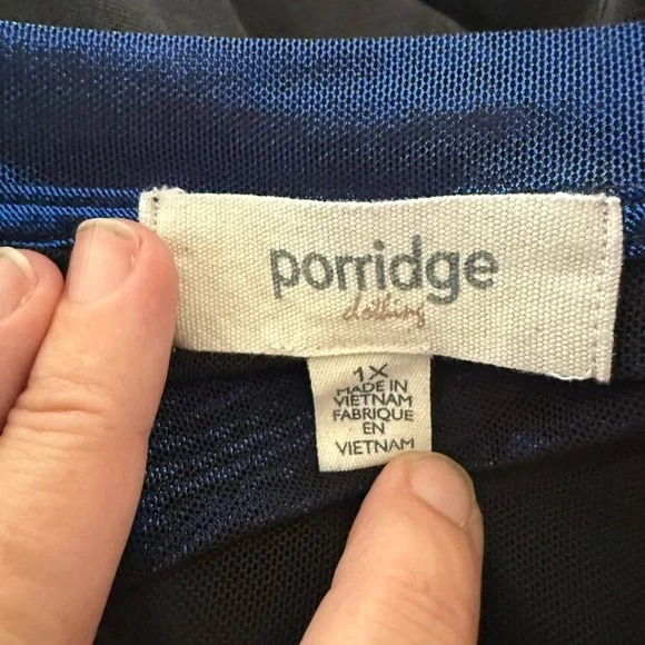 Anthropologie x Porridge Metallic Blue Top - Picture 7 of 10